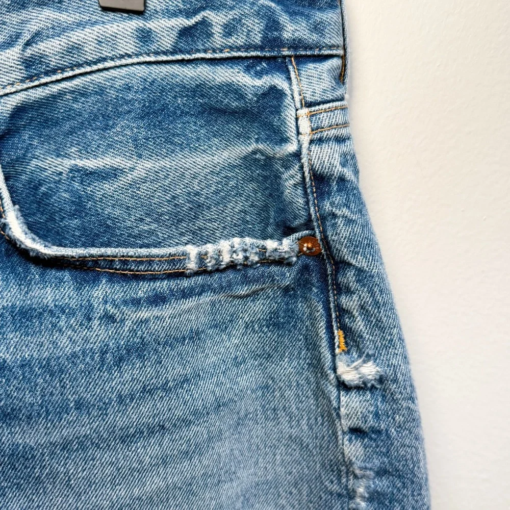 Agolde Parker denim shorts high rise distressed cutoff jean shorts western beach - Picture 10 of 12